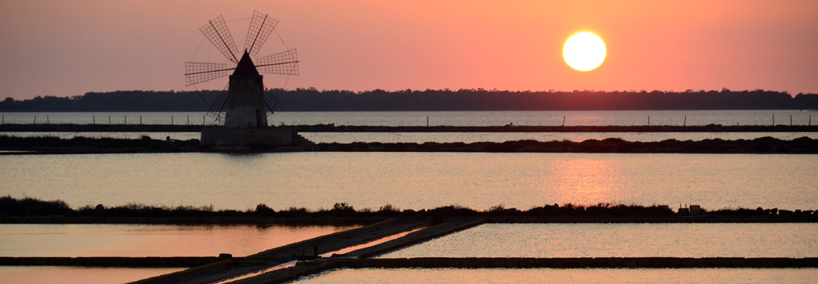 A windmill in saltworks, Sicily